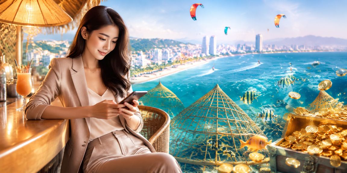 Người chơi sử dụng điện thoại di động tại Mũi Né tham gia casino trực tuyến